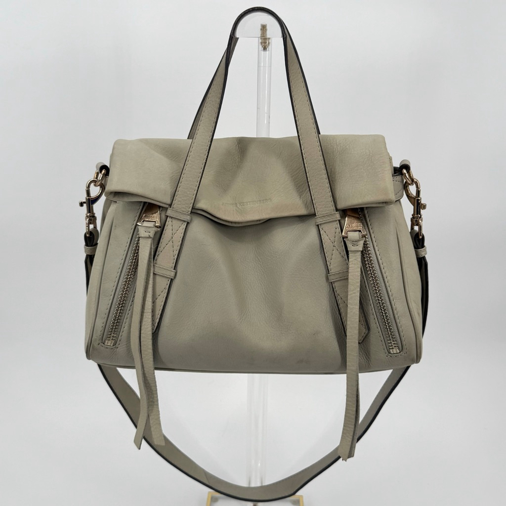 Aimee Kestenberg Double Entry Leather Satchel Taupe